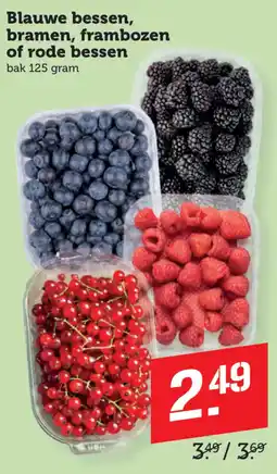 Coop blauwe bessen, bramen, frambozen of rode bessen aanbieding