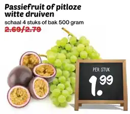 De Boerenschuur Passiefruit of pitloze witte druiven aanbieding