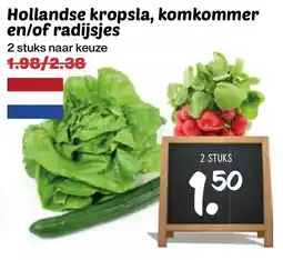 De Boerenschuur Hollandse kropsla, komkommer en/of radijsjes aanbieding