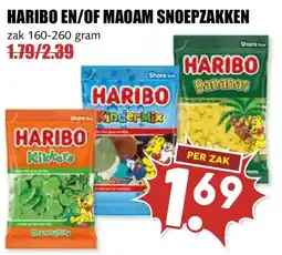 De Boerenschuur haribo en/of maoam snoepzakken aanbieding