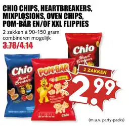 De Boerenschuur Chio Chips, Heartbreakers, Mixplosions, Oven Chips, Pom-bär en/of XXL Flippies aanbieding