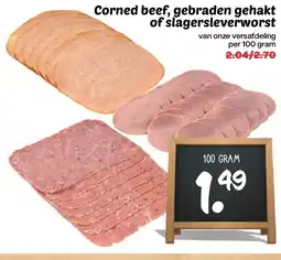 De Boerenschuur Corned beef, gebraden gehakt of slagersleverworst aanbieding