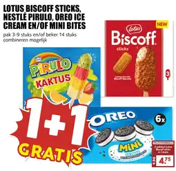 De Boerenschuur lotus biscoff sticks, nestlé pirulo, oreo ice cream en/of mini bites aanbieding