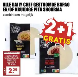De Boerenschuur Daily Chef gestoomde bapao en/of kruidige pita shoarma aanbieding