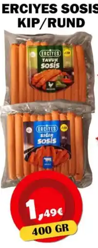 Avantage Supermarkt erciyes sosis kip/rund aanbieding