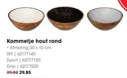 HANOS Kommetje hout rond aanbieding