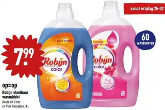 ALDI Robijn vloeibaar wasmiddel 3L aanbieding