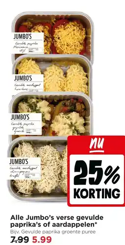 Jumbo Alle Jumbo's verse gevulde paprika's of aardappelen* aanbieding