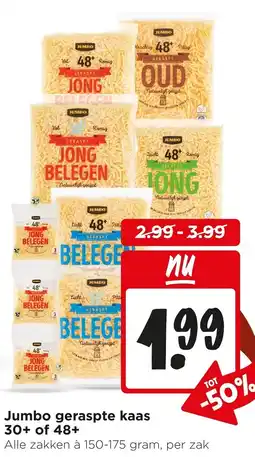 Jumbo Jumbo geraspte kaas 30+ of 48+ aanbieding