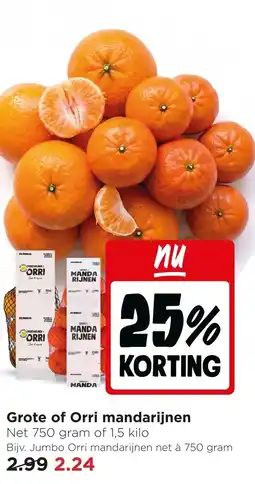 Jumbo Grote of Orri mandarijnen aanbieding