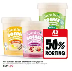 Jumbo Alle Jumbo's boeren alternatief voor yoghurt aanbieding