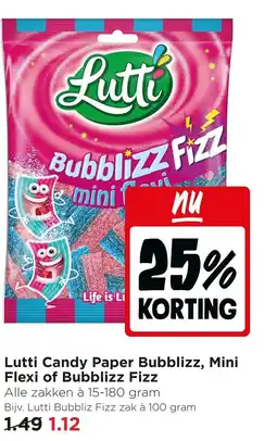Jumbo Lutti Candy Paper Bubblizz, Mini Flexi of Bubblizz Fizz aanbieding