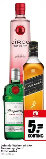 Jumbo Johnnie Walker Whisky, Tanqueray Gin of Ciroc Vodka aanbieding