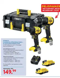 Kluswijs Stanley schroefklopboormachine + slagschroevendraaier aanbieding
