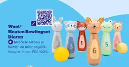 Bol.com Woet Houten Bowlingset Dieren aanbieding
