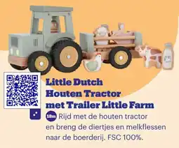 Bol.com Little Dutch Houten Tractor met Trailer Little Farm aanbieding
