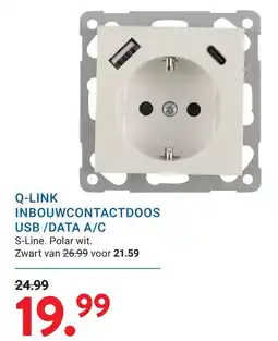 Kluswijs Q-LINK INBOUWCONTACTDOOS USB / DATA A/C aanbieding