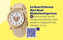 Bol.com La Rosa Princesa Hart Rosé Kinderhorloge Leer aanbieding