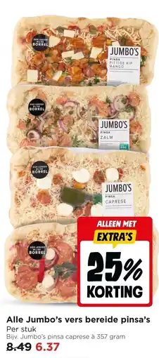 Jumbo Alle Jumbo's vers bereide pinsa's aanbieding
