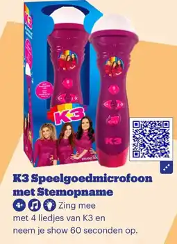 Bol.com K3 Speelgoedmicrofoon met Stemopname aanbieding