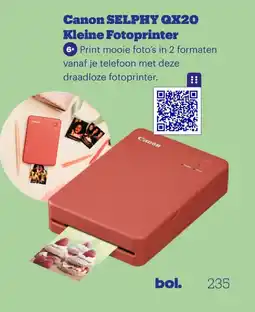 Bol.com Canon SELPHY QX20 Kleine Fotoprinter aanbieding