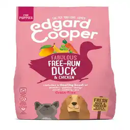 Pets Place Edgard&Cooper Free-Run Duck Puppy - Hondenbrokken - Eend&Kip&Banaan 700 g aanbieding