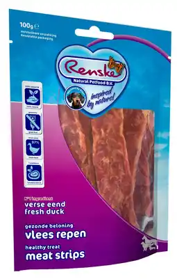 Pets Place Renske Vleesrepen - Verwensnacks - 100 g Eend&Groente aanbieding
