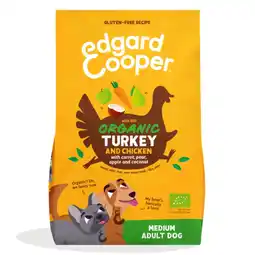 Pets Place Edgard&Cooper Bio Organic Turkey and Chicken Medium Adult - Hondenbrokken - 2,5 kg aanbieding