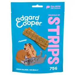 Pets Place Edgard&Cooper Stripes Salmon and Chicken - Kauwsnacks - 75 g aanbieding