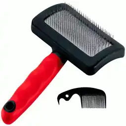 Pets Place Ferplast Slicker Borstel - Kam & Borstel - Rood&Zwart XLarge aanbieding