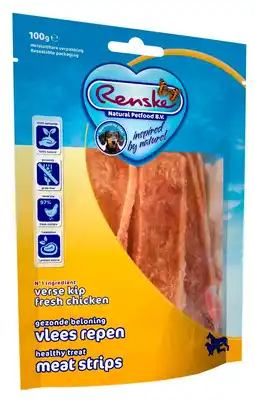 Pets Place Renske Vleesrepen - Verwensnacks - 100 g Kip&Groente aanbieding