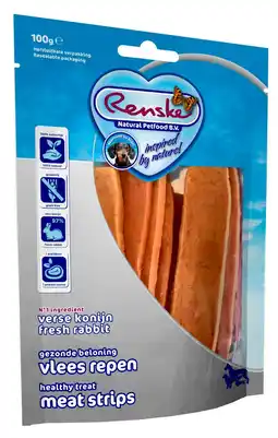 Pets Place Renske Vleesrepen - Verwensnacks - 100 g Konijn&Groente aanbieding