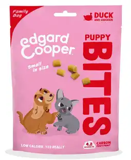 Pets Place Edgard&Cooper Bites Small Puppy Duck and Chicken - Kauwsnacks - 120 g aanbieding