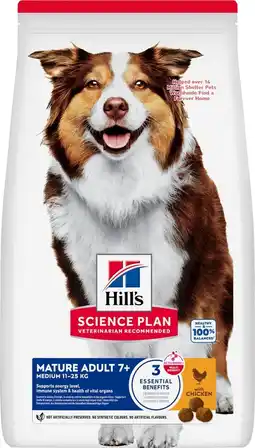 Pets Place Hill's Canine Mature Adult Medium - Hondenbrokken - Kip 14 kg aanbieding