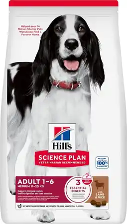 Pets Place Hill's Canine Adult Medium Breed - Hondenbrokken - Lam&Rijst 14 kg aanbieding