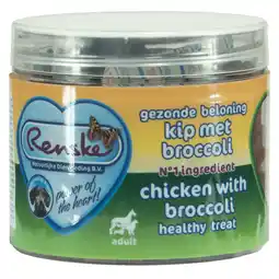 Pets Place Renske Gezonde Beloning Hartjes - Trainingssnacks - 100 g Kip&Broccoli aanbieding