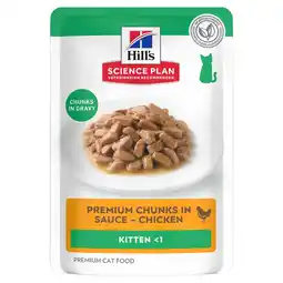 Pets Place Hill's Science Plan Premium Chunks in Sauce Kitten - Natvoer - 85 g Kip aanbieding