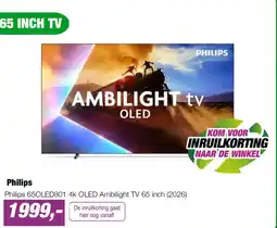 EP Philips Philips 65OLED801 4k OLED Ambilight TV 65 inch (2026) aanbieding