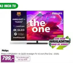 EP Philips Philips 43PQS9081 4k QLED Ambilight TV 43 inch (The One - 2026) aanbieding