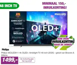 EP Philips Philips 48OLED911 4k OLED+ Ambilight TV 48 inch (2026) aanbieding