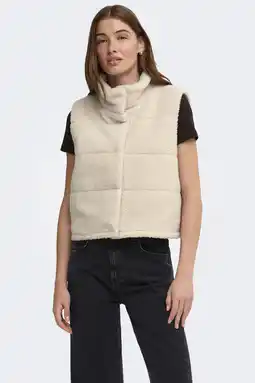 Wehkamp ONLY gilet ONLSANDRA beige aanbieding