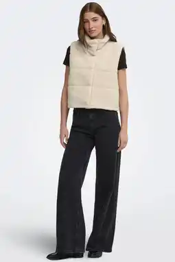 Wehkamp ONLY gilet ONLSANDRA beige aanbieding