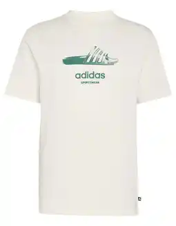 Wehkamp adidas Sportswear regular fit T-shirt met print - wit/groen aanbieding