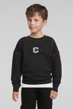Wehkamp Coolcat oversized fleece sweater met C logo Scott donkergrijs aanbieding
