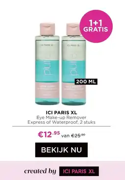 ICI Paris XL ici paris xl pure waterproof eye makeup remover aanbieding