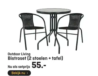 Hubo Outdoor living bistroset (2 stoelen + tafel) aanbieding