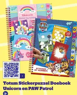Bol.com Totum Stickerpuzzel Doeboek Unicorn en Paw Patrol aanbieding