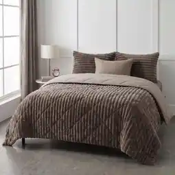 Action Lazy all-in-one dekbed ribstof - donkerbruin aanbieding