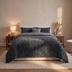 Action Lazy all-in-one dekbed ribstof - antraciet aanbieding