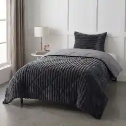 Action Lazy all-in-one dekbed ribstof - antraciet aanbieding